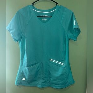 healing hands Teal V-Neck Medical Scrub Set